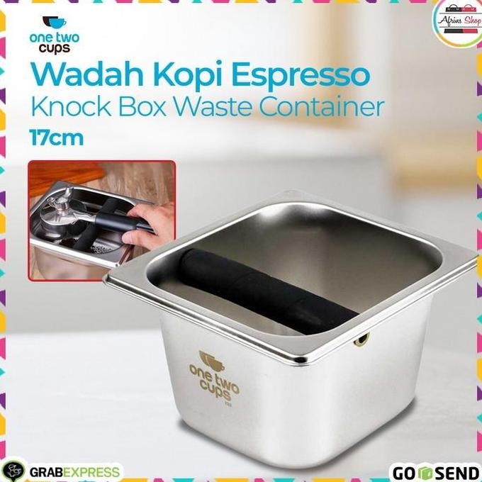 จัดส่งฟรี - Coffee Grounds Container Coffee Box Knock Box Waste Container Stainless 17cm