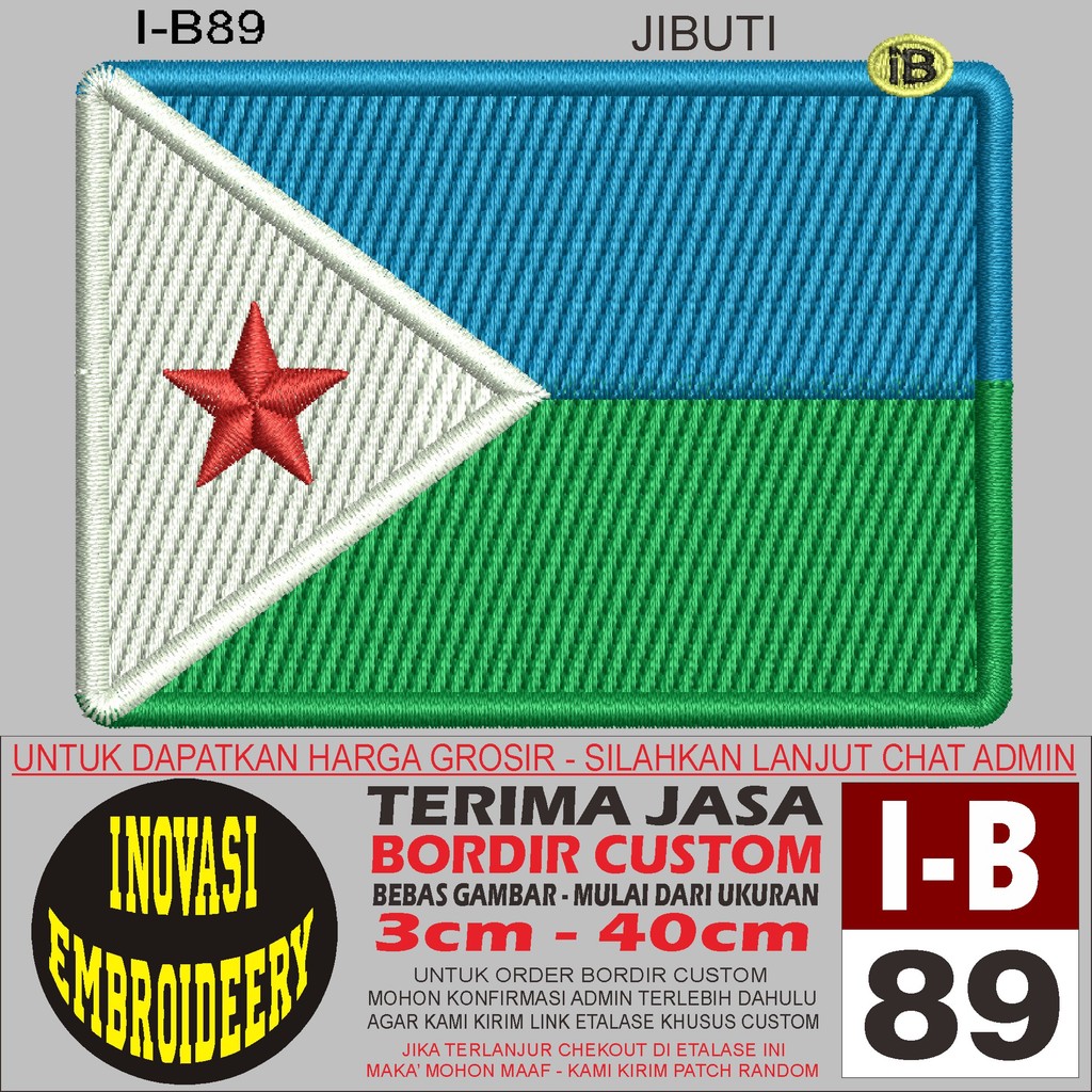 I-B89 JIBUTI LOGO EMBROIDERY PATCH - INNOVATION EMBROIDERY TESTIMONI