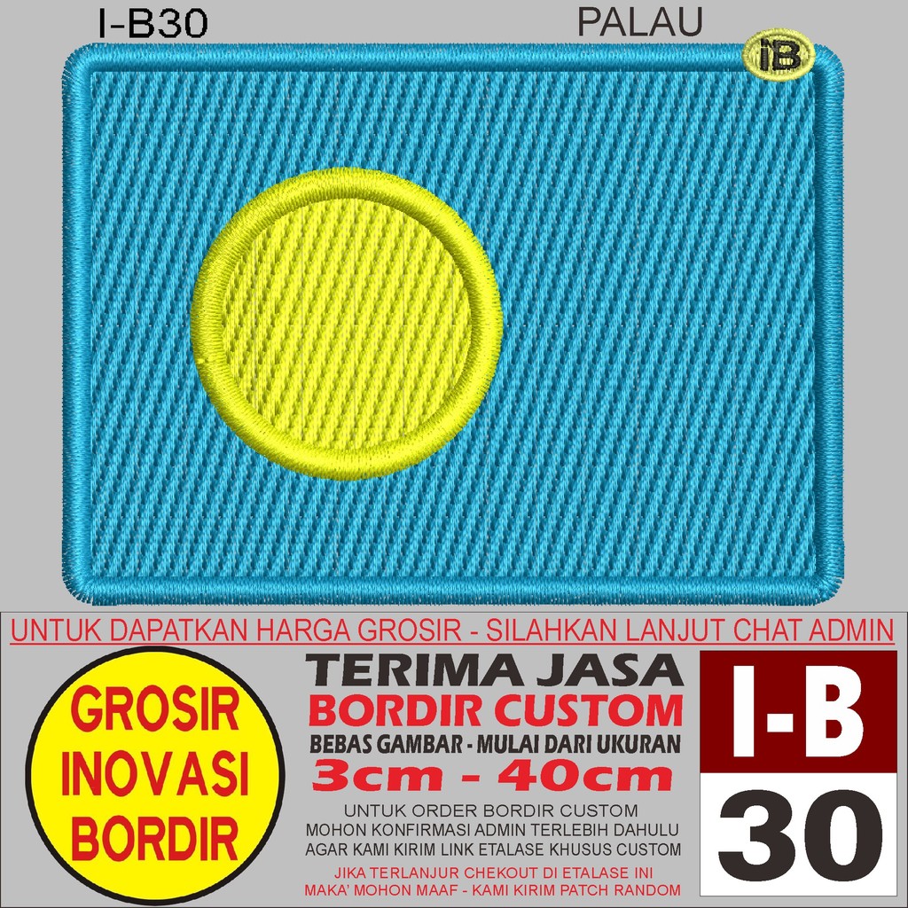 I-B30 PALAU โลโก้ EMBROIDERY PATCH - GIB REVIEW/TESIMONI
