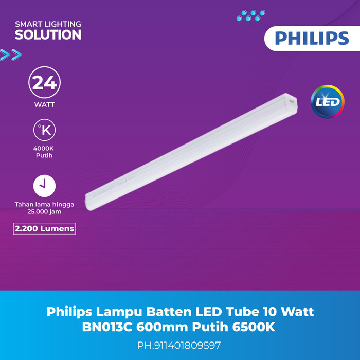 CAHAYA Philips Batten Led Tube Lamp 10W แสงสีขาว 6500K Bn013C L600