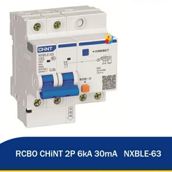 Rcbo Nxble-63 Rcbo 6 Ka 2P Chint 30 Ma/ 300 Ma