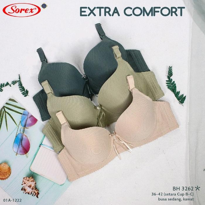 Sorex (2 ชิ้น) Underwire Bra 3262 Cup B 3/4 Extra Comfort