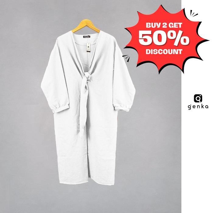 Genka- 7/8 Sleeve Linen Outer - Stella Outer Casual