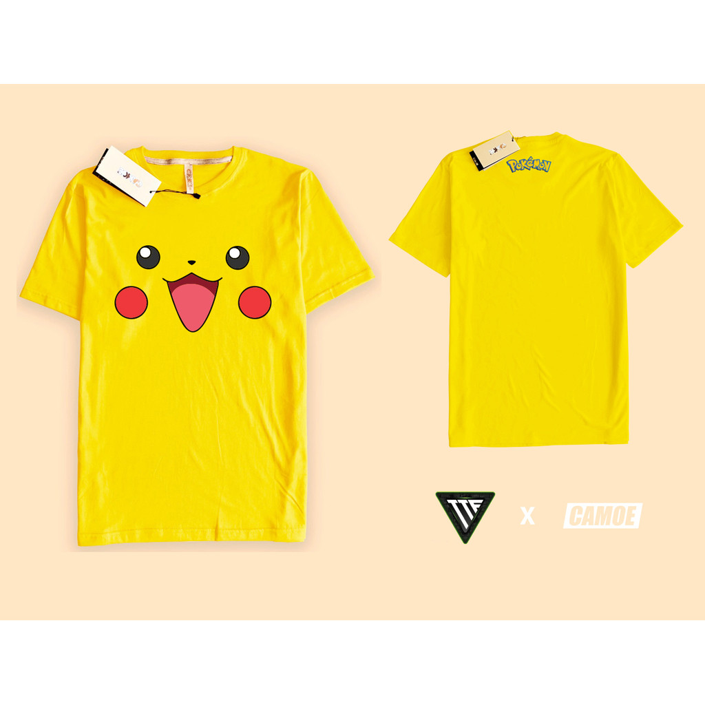 เสื้อยืด Pokemon Pikachu Face Cute Happy Emoji