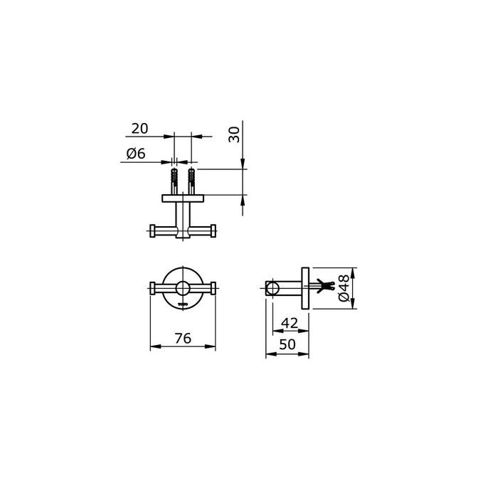TOTO TX704AES ตะขอแขวนเสื้อคลุมคู่