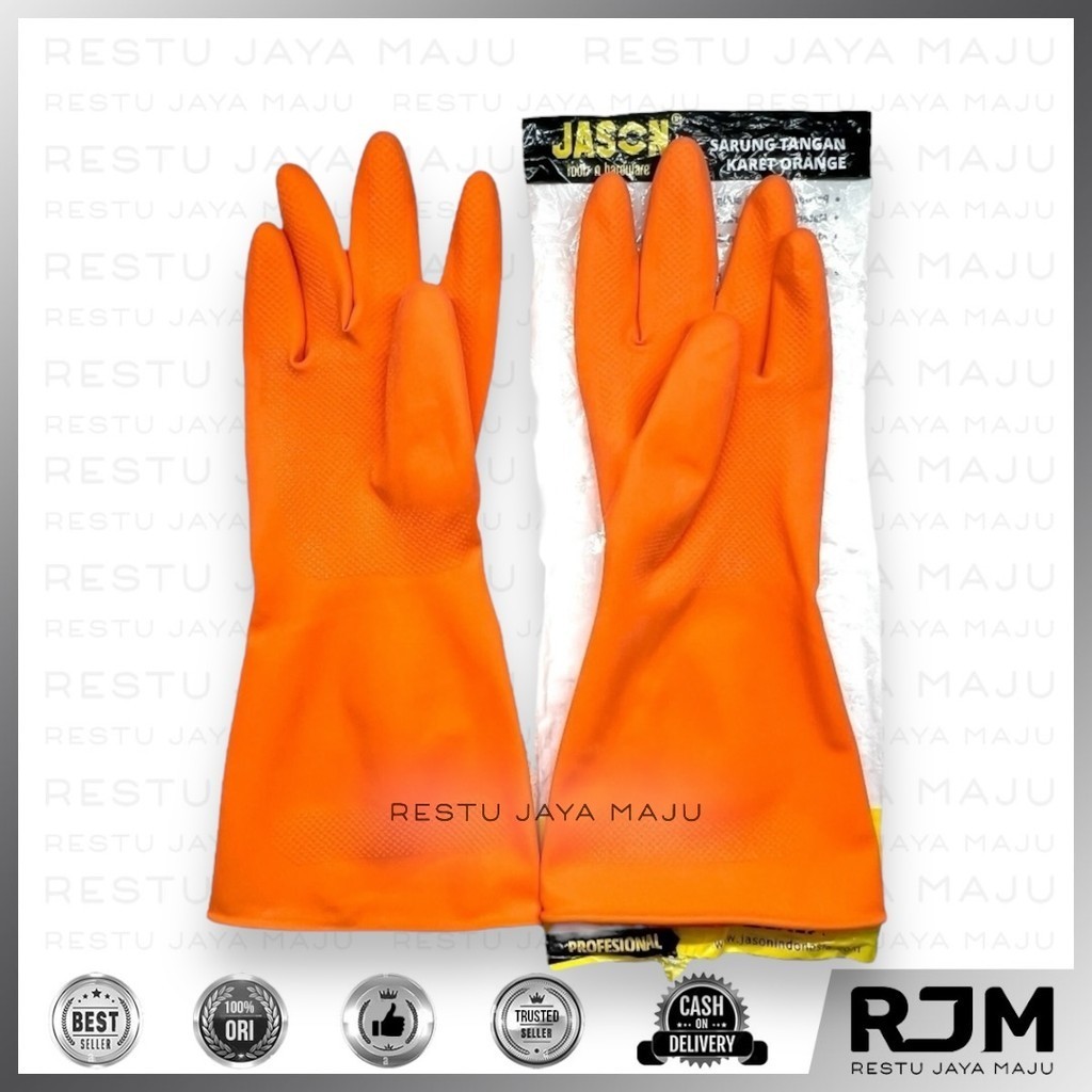 [12 คู่] JASON ถุงมือยางยางทําความสะอาดล้างจานบริการอ่างล้างจาน RJ