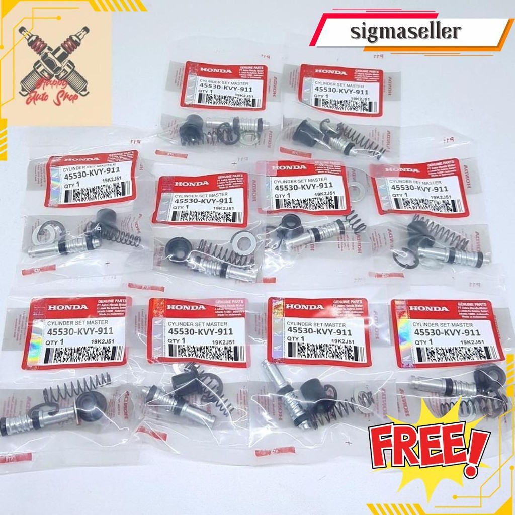 (ขายส่ง: 10 ชุด) ซีลเบรกหลัก Honda Beat Fi Vario 125 Spacy Scoopy Kvy / 45530-Kvy-911 จัดส่งฟรี
