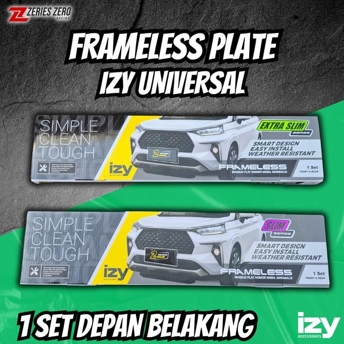 ขายึดป้ายทะเบียนรถยนต์ Izy แผ่นไร้กรอบ (Clean Look) - Zerieszeroshop