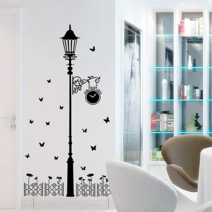 ใหม่ล่าสุดไฟสวนสีดําสติ๊กเกอร์ติดผนังครัวสวน JM7177