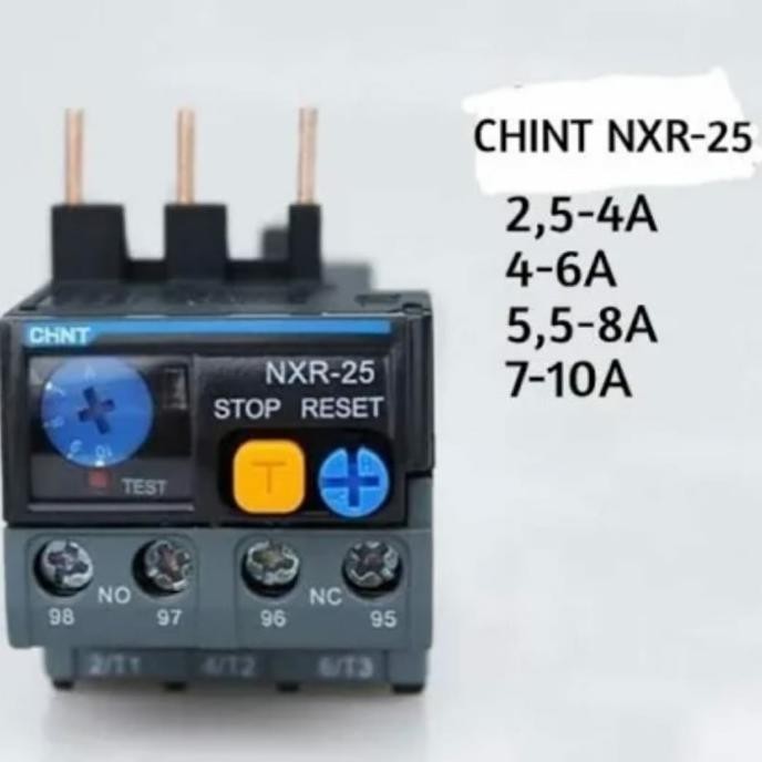 รีเลย์โอเวอร์โหลดความร้อน NXR 25 CHINT NXR-25 TOR Ampere สําหรับสัญญา nxc