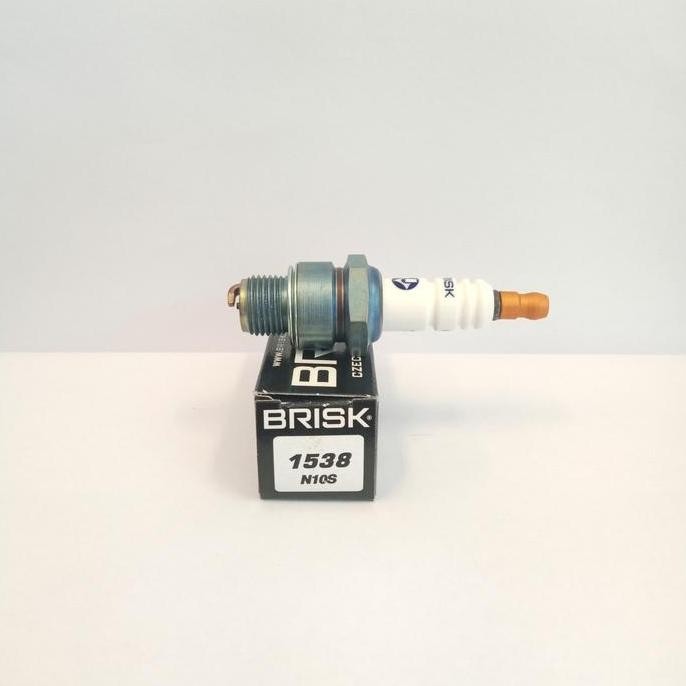 หัวเทียนเกลียวสั้น Vespa 2 จังหวะ Brisk Silver Racing N10S