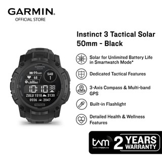 Garmin Instinct 3 Tactical Solar 50mm - Black