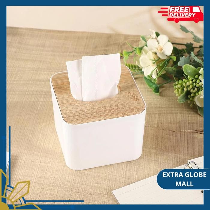 TISSUE BOX TISSUE HOLDER WHITE BLACK WOOD MOTIF SMALL MINIMALIST NORDIC SIZE SMALL MULTIFUNCTION WOO