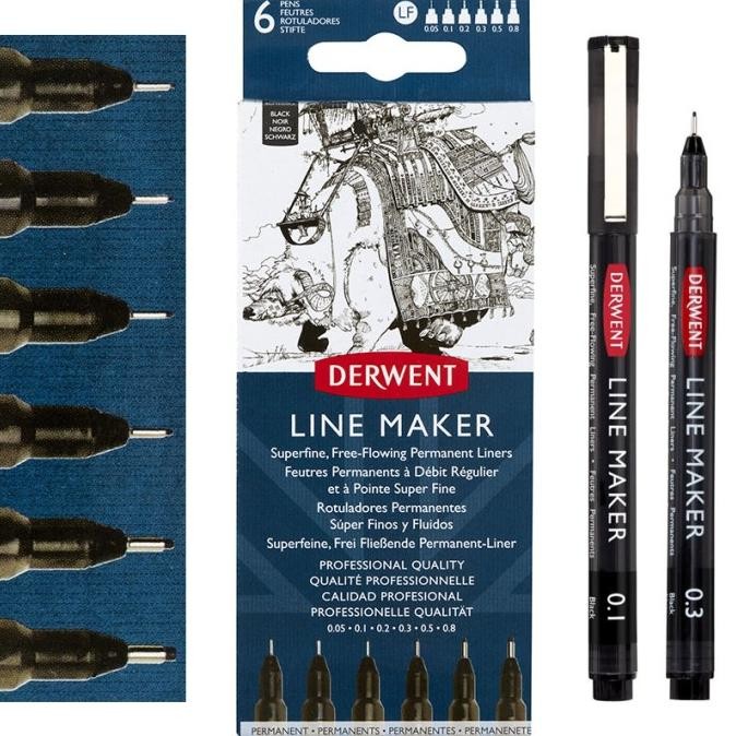 สินค้าใหม่!! ปากกาวาดภาพ Derwent Line Maker Set Pigment Ink Drawing Pen