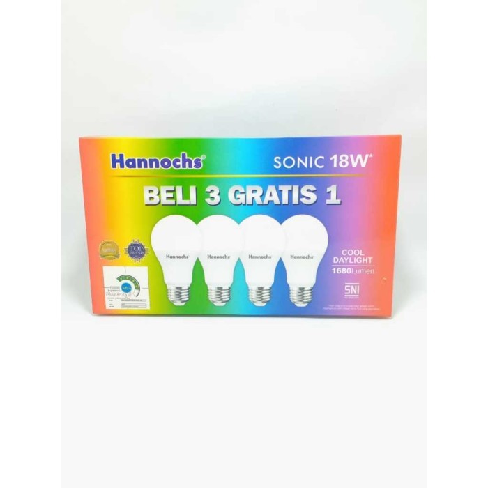 Hannochs หลอดไฟ Led 18W ซื้อ 3 แถม 1 18 W 18 วัตต์ 18 วัตต์ Cdl