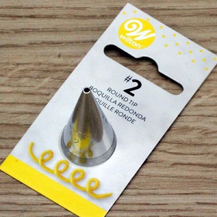 Wilton Buttercream Syringe Tip 2 Standard Round Motif Original Stainless