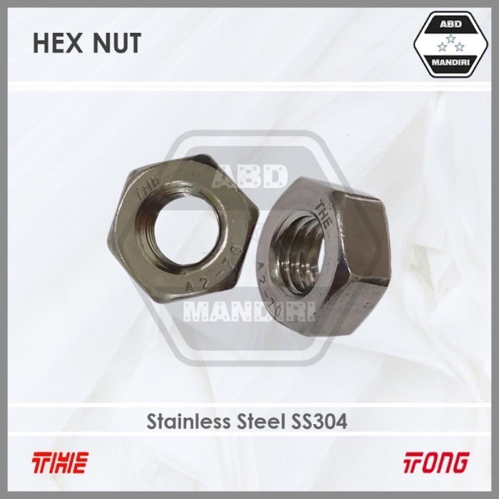 SS304 น็อตหกเหลี่ยมสแตนเลส M4 (SUS304 A2-70 Hex Nut) M 4 - 0.7