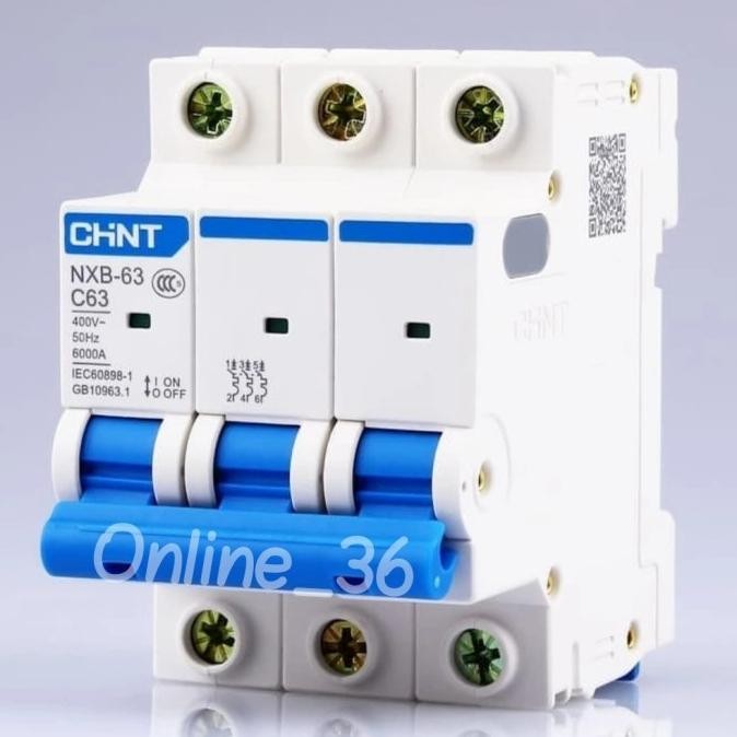 Mcb 3 เฟส 50A-63A Chint Nxb-63 เดิมและเชื่อถือได้