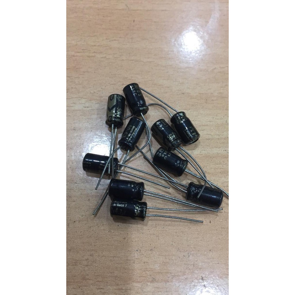 Elco Capacitor 4,7uf-50v 4.7uf 50v ประตูสีดํา F series