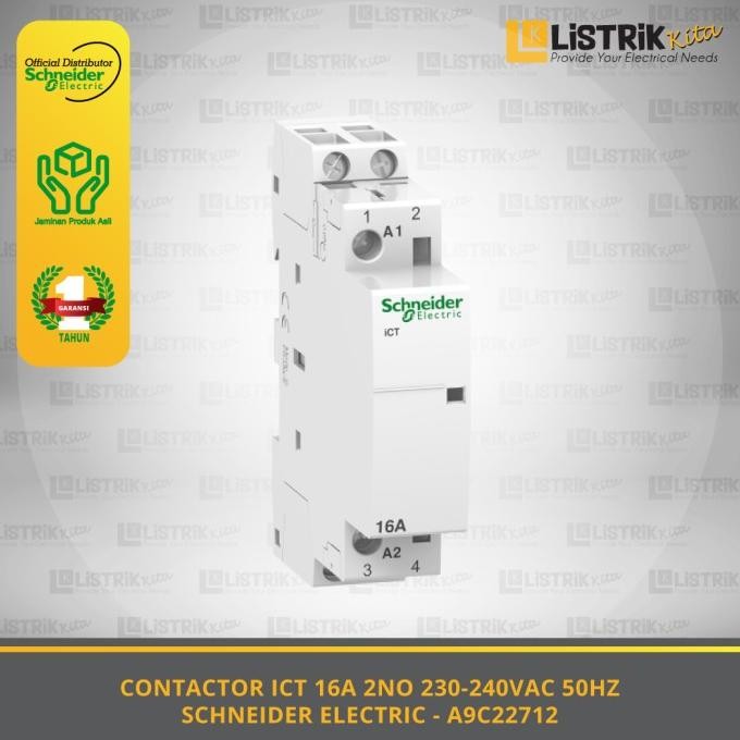 ราคาไม่แพง Schneider Ict 16A 2No 230-240Vac 50Hz Contactor - A9C22712