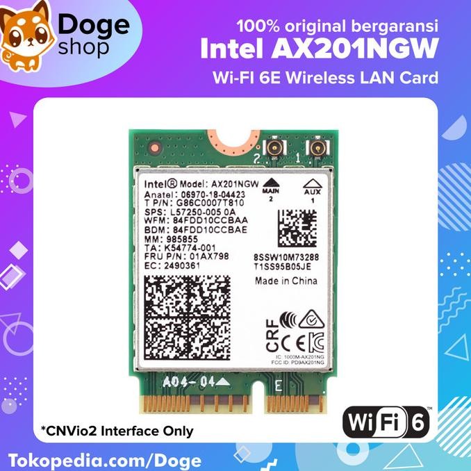 Intel WiFi 6 AX201 การ์ดไร้สายบลูทูธ 5 M.2 NGFF AX201NGW CNVio2