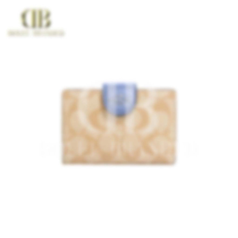 Medium Corner Zip Wallet In Signature Canvas - สีน้ําเงิน (C0082)