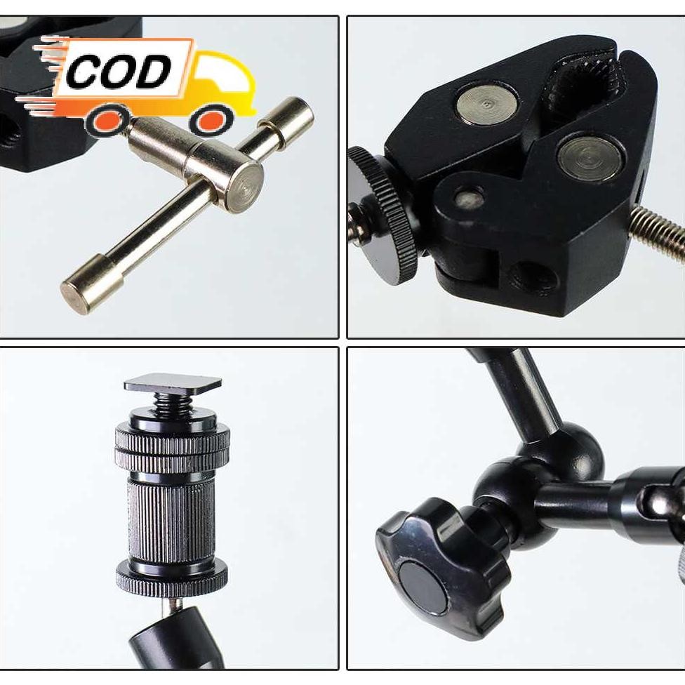 แขนสิ่งประดิษฐ์พิเศษสําหรับกล้อง DSLR Rig LCD แคลมป์อลูมิเนียม Super He-87