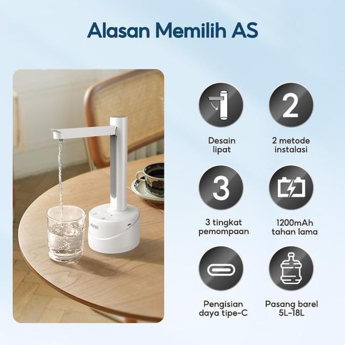 ALLTOU ปั๊มแกลลอนอัตโนมัติ 1200mAh เครื่องจ่ายน้ําแกลลอนมัลติฟังก์ชั่นแบบพับได้