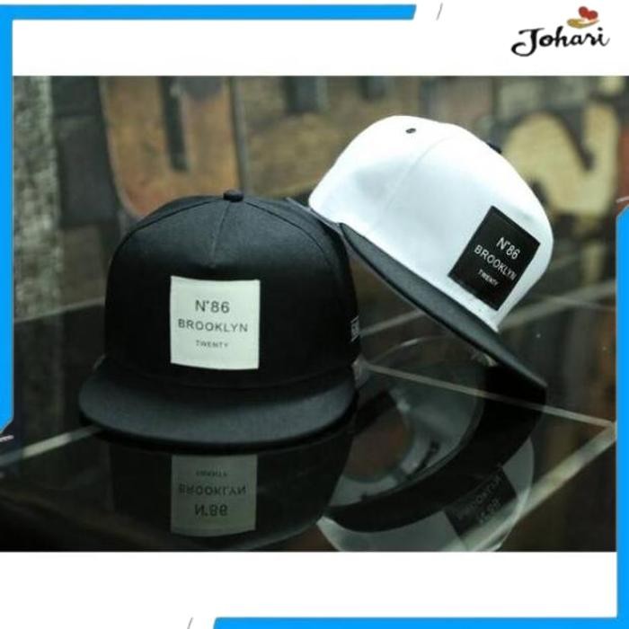 NEW SNAPBACK HAT N86 BROOKLYN TWENTY ผู้ชาย สีดํา/ขาว