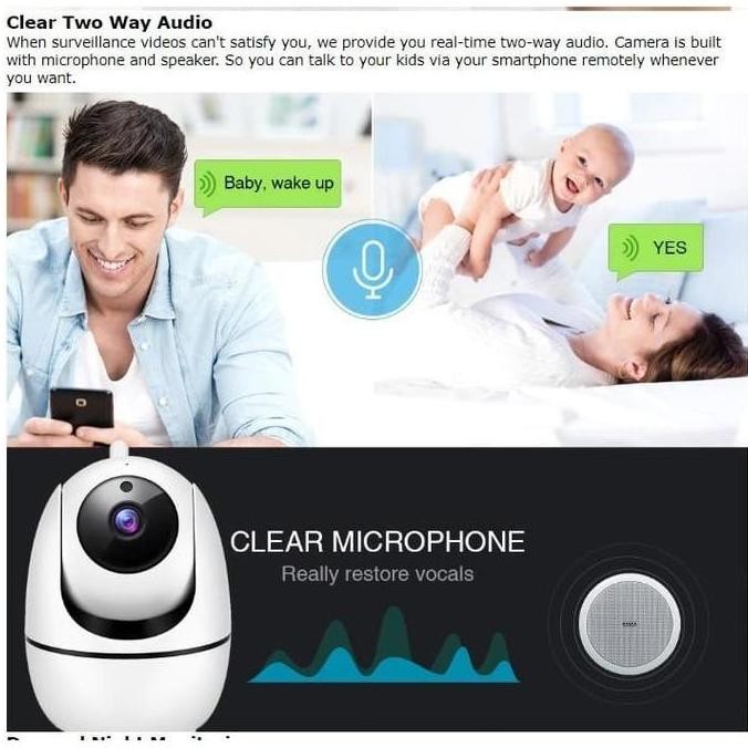 มีจําหน่าย Smart HomeCCTV Wifi IP Camera 8MP HD Indoor Home CCTV Monitor Camera