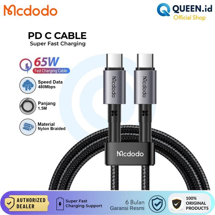 Mcdodo CA-3131 USB TYPE C to C Data Charger Cable 1.5M 65W PD QC 3.0
