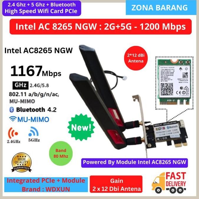 - การ์ด Wifi ความเร็วสูง PCIe x1 Dual Triple Band AX210 AC9260 AC7265 AC8265 บลูทูธ PC Desktop Gamin