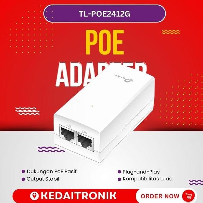 ใหม่ TP-Link TL-POE2412G Gigabit 12W Passive PoE Adapter