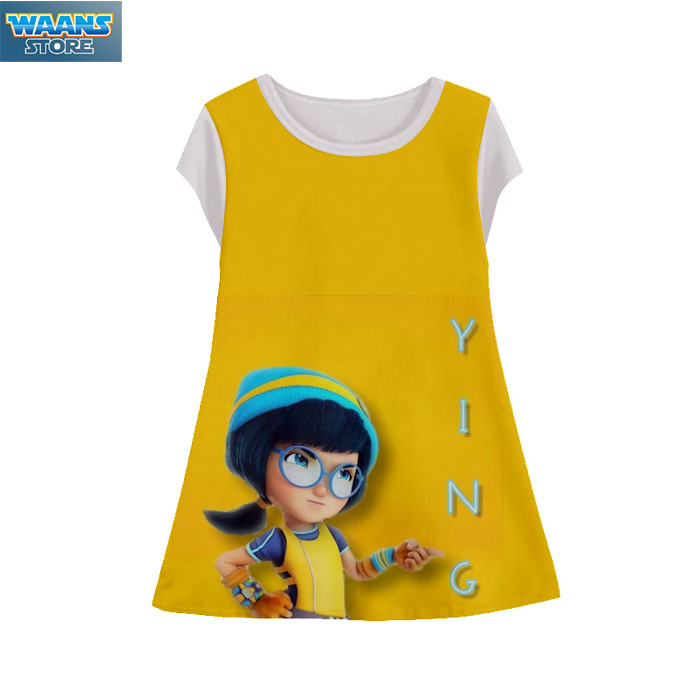 Ying Bokiniboy Boboboy Cartoon Tunic Dress - YinBoboboy-4-designWD อายุ 1-12 ปี Tunic - Waanstore