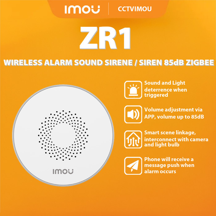 IMOU ZR1 สัญญาณเตือนเสียงไร้สาย / ไซเรน 85DB ZIGBEE OFFICIAL