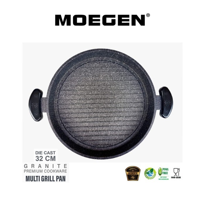 Moegen Germany Pizza Pan Roaster Bbq Pan 32Cm Granite Series Plus Glass จัดส่งฟรีส่วนลด