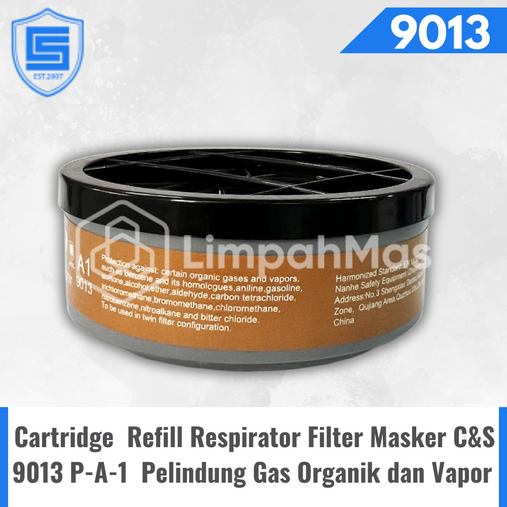 C&S 9013 PA-1 Mask Filter Respirator Refill Cartridge Organic และ Vapor Gas Protector