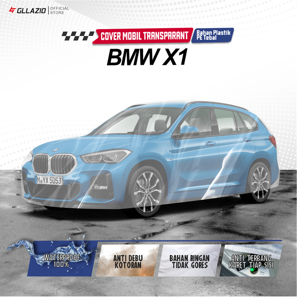 BMW X1 ฝาครอบตัวรถโปร่งใส / BMW X1 E84 F48 ผ้าคลุมรถพลาสติก / ผ้าห่มกันน้ํา BMW X1 ฟรีกระเป๋า