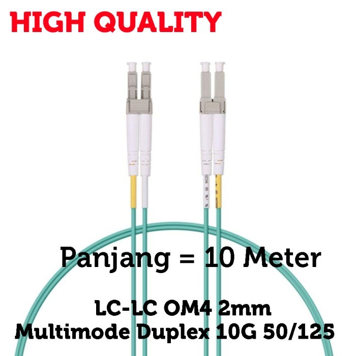 LC-LC OM4 10M Multimode Duplex 10G 2mm Fiber Optical / Optical PatchCord