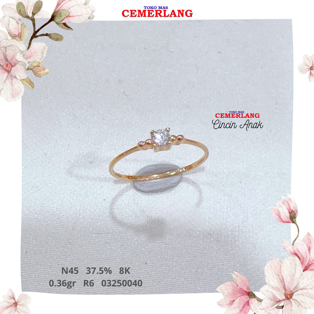 SOLITAIRE RING 375 8K R6 0.36 03250040