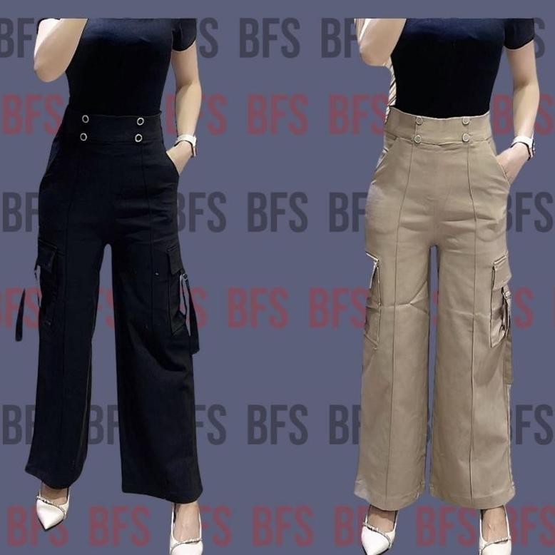 กางเกงยีนส์นุ่มคาร์โก้หยิกยืด9712