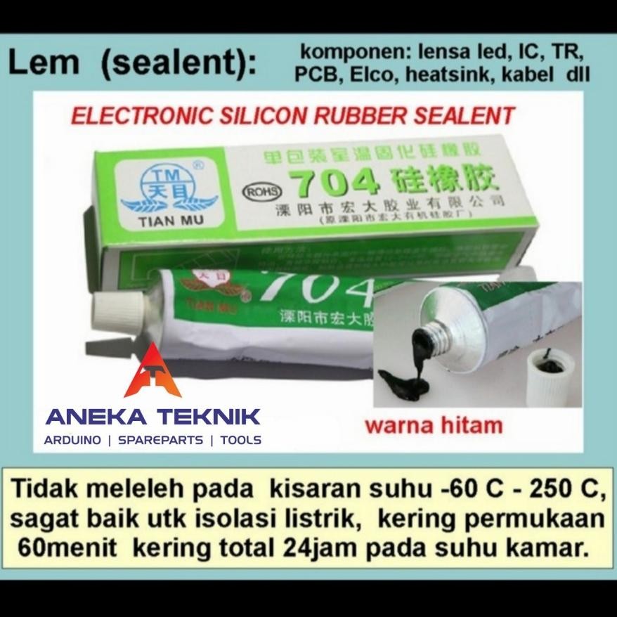 กาวความร้อน / กาวฮีทซิงค์ / กาวกันความร้อน เทียน ใน 704 - สีดํา