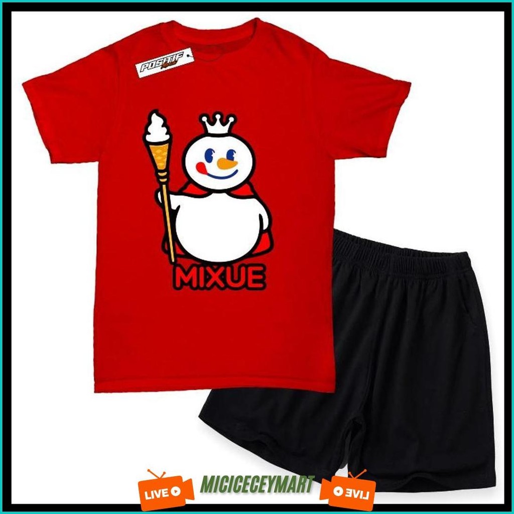 เสื้อยืด Mixue สําหรับผู้ชายและผู้หญิง ตุ๊กตา ชุด Distro มาก