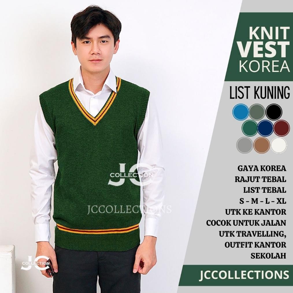 เสื้อกั๊กถักเกาหลี ภาพยนตร์หอพักแม่มด H3Ri Po Ter - / เสื้อกั๊กถักเกาหลีสําหรับผู้ชายคอวี