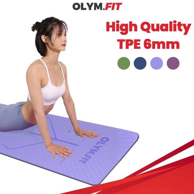ใหม่ OLYM.FIT เสื่อโยคะ TPE 6 มม. เสื่อโยคะ Matt Pilates Gym ฟิตเนส