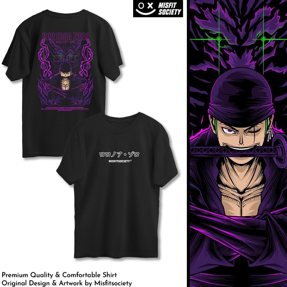 Roronoa Zoro เสื้อยืด One Piece Zoro Street วัฒนธรรม Haki Zoro Wano Zoro Vs Kaidou เสื้อยืด Distro เ