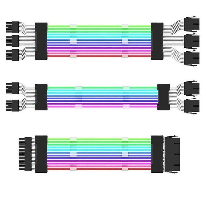 ใหม่ ARGB Extension Cable แหล่งจ่ายไฟ 24 Pin VGA PCI E 2 x 8 pin 3 x 8Pin