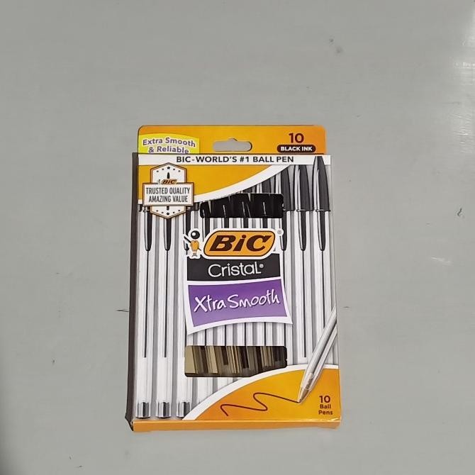 สินค้าใหม่!! BIC Cristal Xtra Smooth 1.0 mm Black Pen (กล่อง 10 ปากกา)