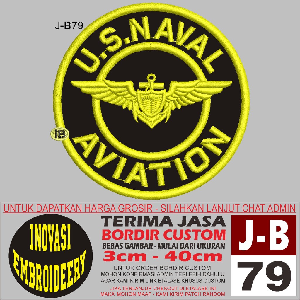 J-B79 USAVAL AVIATION โลโก้ EMBROIDERY PATCH - INNOVATION EMBROIDERY TESTIMONI