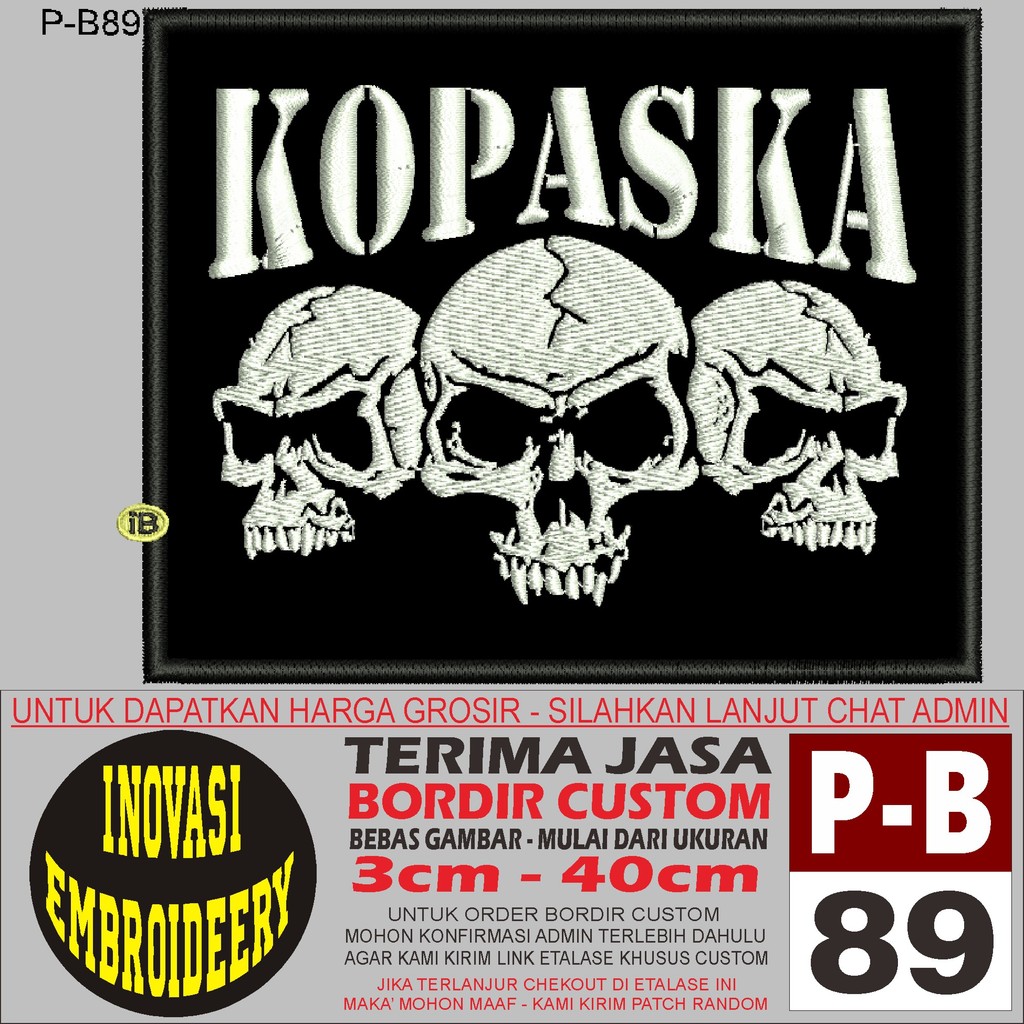 PATCH EMBROIDERY PB 89 LOGO KOPASKA - INNOVATION EMBROIDERY TESTIMONI